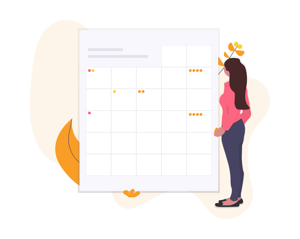 student checking events in activity calendar
